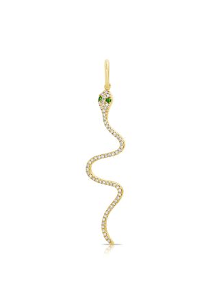 .18CT GREEN TSAVORITE AND DIAMOND SNAKE PENDANT