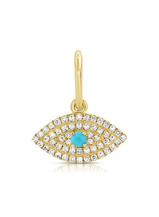 .19CT TURQUOISE AND DIAMOND EVIL EYE PENDANT