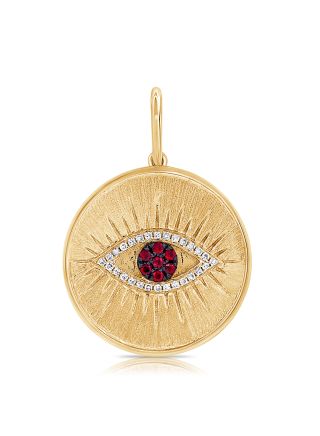 .16CT RUBY AND DIAMOND EVIL EYE PENDANT