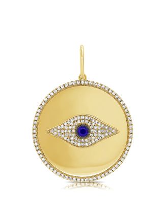.53CT SAPPHIRE AND DIAMOND EVIL EYE PENDANT