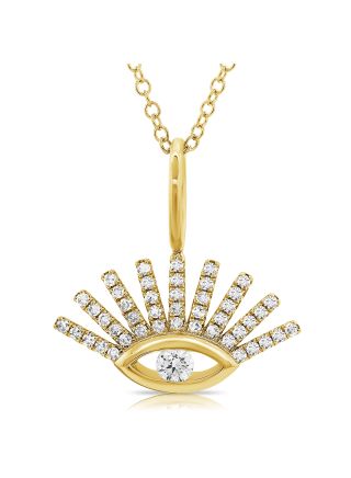 .22CT DIAMOND EVIL EYE PENDANT NECKLACE