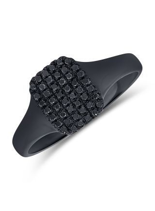 .14CT BLACK DIAMOND SQUARE PINKY RING