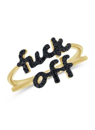 .16CT BLACK DIAMOND FUCK OFF RING