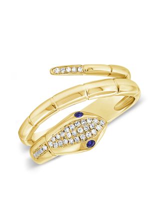 .13CT SAPPHIRE AND DIAMOND SNAKE WRAP RING