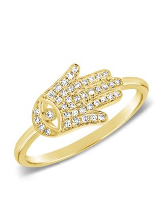 .16CT DIAMOND HAMSA RING