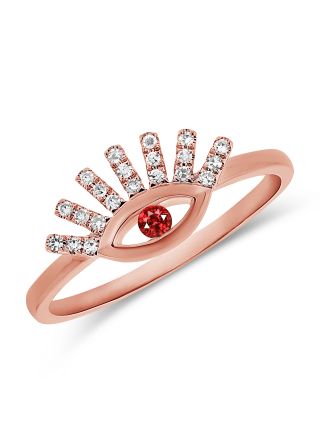 .12CT RUBY AND DIAMOND EVIL EYE RING