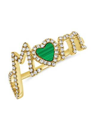 .43CT MALACHITE AND DIAMOND MOM RING