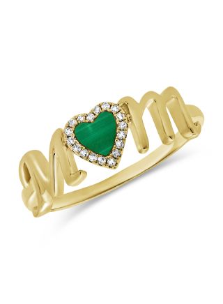 .18CT MALACHITE AND DIAMOND MOM RING