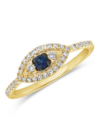 .30CT SAPPHIRE AND DIAMOND EVIL EYE RING