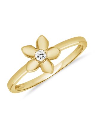0.06CT DIAMOND FLOWER RING