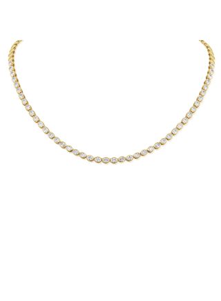 4.07CT OVAL SHAPE DIAMOND BEZEL TENNIS NECKLACE