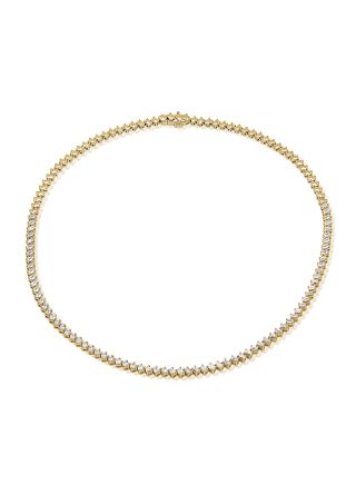 5.72CT EMERALD SHAPE DIAMOND TENNIS NECKLACE