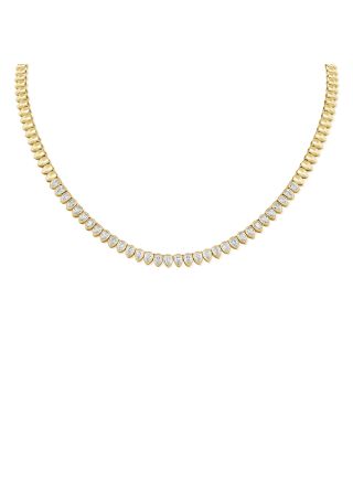 3.10CT PEAR SHAPE DIAMOND BEZEL TENNIS NECKLACE
