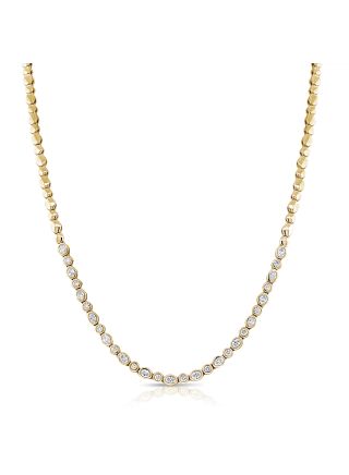 1.64CT OVAL SHAPE DIAMOND BEZEL TENNIS NECKLACE