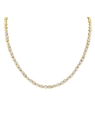 6.12CT ASSCHER, EMERALD, HEART, MARQUISE, OVAL AND PEAR SHAPE DIAMOND BEZEL NECKLACE