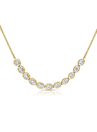 2.03CT EMERALD SHAPE DIAMOND BEZEL SET NECKLACE