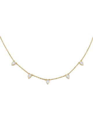 1.27CT PEAR SHAPE DIAMOND BEZEL STATION NECKLACE