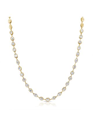4.31CT MULTI SHAPE DIAMOND BEZEL TENNIS NECKLACE