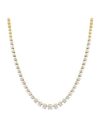 3.96CT EMERALD SHAPE DIAMOND NECKLACE