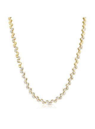 2.97CT EMERALD SHAPE, OVAL SHAPE AND PEAR SHAPE DIAMOND BEZEL NECKLACE