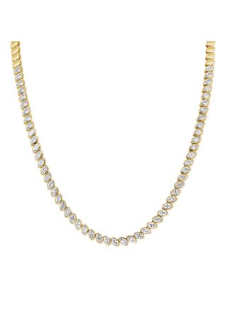 5.40CT MARQUISE SHAPE DIAMOND BEZEL SET TENNIS NECKLACE