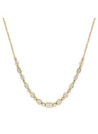1.77CT EMERALD SHAPE, OVAL, PEAR, MARQUISE AND ROUND DIAMOND NECKLACE