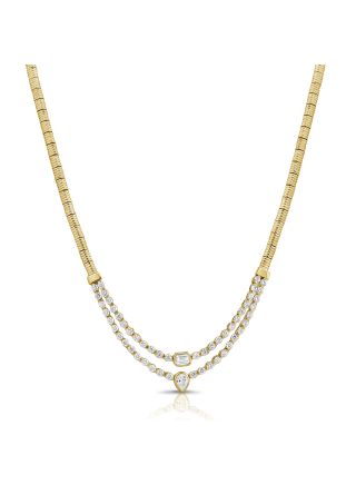 2.25CT EMERALD, PEAR AND ROUND SHAPE DIAMOND NECKLACE