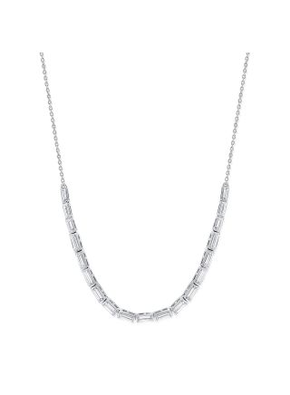 1.44CT BAGUETTES DIAMOND BEZEL SET NECKLACE