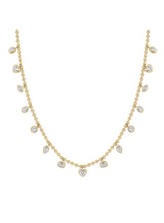 2CT PEAR SHAPE, HEART SHAPE, OVAL SHAPE, MARQUISE SHAPE, EMERALD SHAPE AND ROUND DIAMOND STATION BEZEL NECKLACE