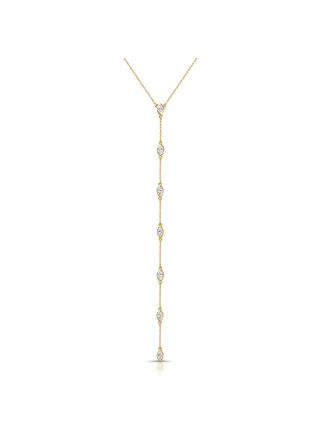 1.09CT MARQUISE SHAPE DIAMOND BEZEL SET LARIAT NECKLACE