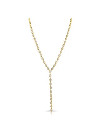 3.55CT PEAR SHAPE DIAMOND BEZEL SET LARIAT NECKLACE