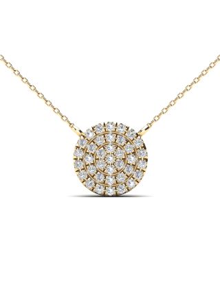 .11CT DIAMOND PAVE DISC PENDANT NECKLACE