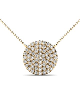 .18CT DIAMOND PAVE DISC PENDANT NECKLACE