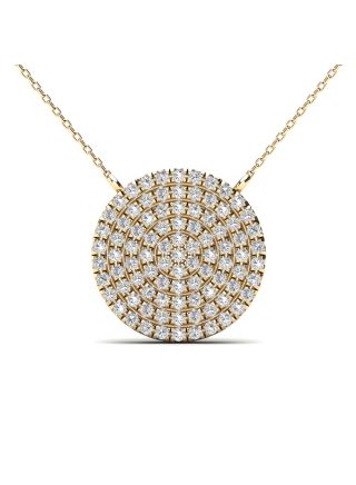 .27CT DIAMOND PAVE DISC PENDANT NECKLACE