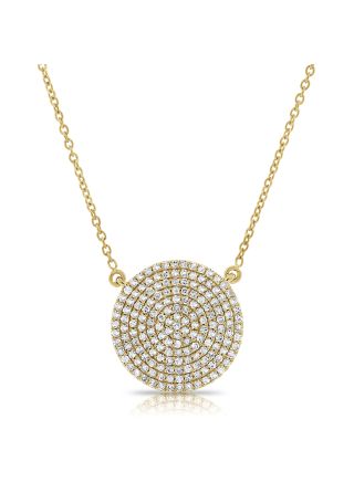.51CT DIAMOND PAVE DISC PENDANT NECKLACE