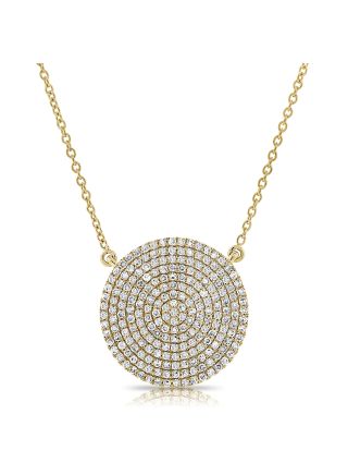 .65CT DIAMOND PAVE DISC PENDANT NECKLACE