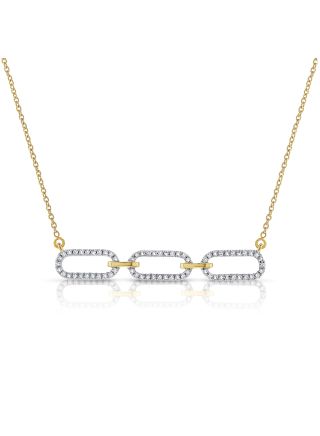 .24CT DIAMOND LINK PENDANT NECKLACE