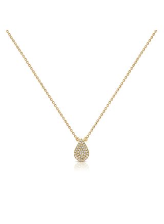 .09CT DIAMOND PEAR PENDANT NECKLACE