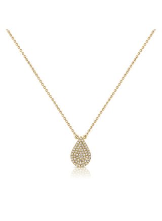 .16CT DIAMOND PEAR PENDANT NECKLACE