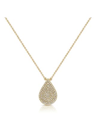 .35CT DIAMOND PEAR PENDANT NECKLACE