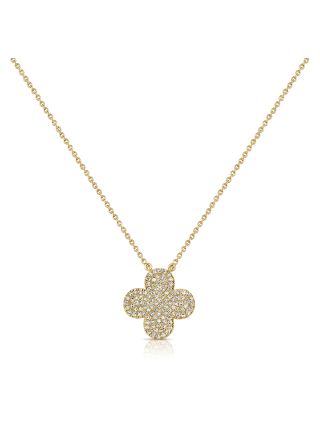 .28CT DIAMOND CLOVER PENDANT NECKLACE