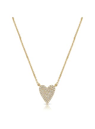 0.14CT DIAMOND PAVE HEART PENDANT NECKLACE