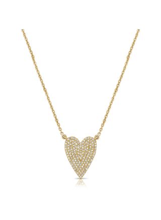 0.28CT DIAMOND PAVE HEART PENDANT NECKLACE
