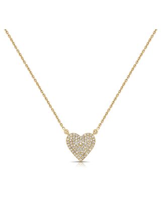 .15CT DIAMOND PAVE HEART PENDANT NECKLACE