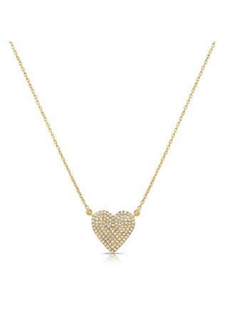 .21CT DIAMOND PAVE HEART PENDANT NECKLACE