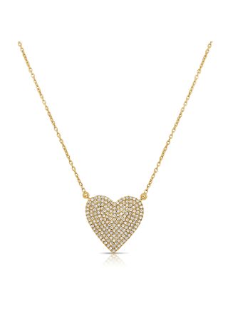 .33CT DIAMOND PAVE HEART PENDANT NECKLACE