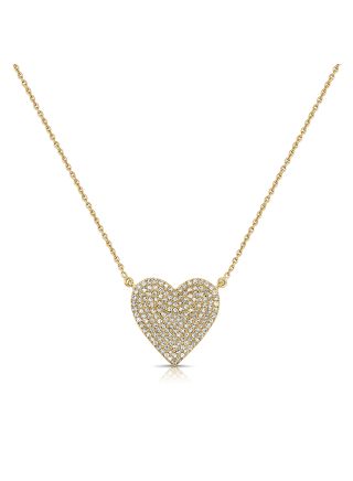 .42CT DIAMOND HEART PAVE PENDANT NECKLACE