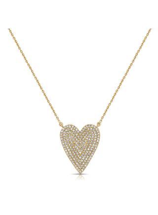.51CT DIAMOND HEART PAVE PENDANT NECKLACE