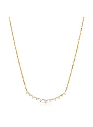 .37CT DIAMOND BAR THREE PRONG PENDANT NECKLACE