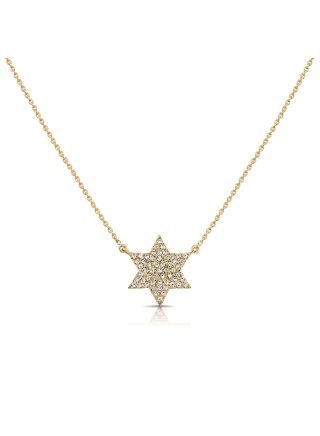 .19CT DIAMOND STAR OF DAVID PENDANT NECKLACE
